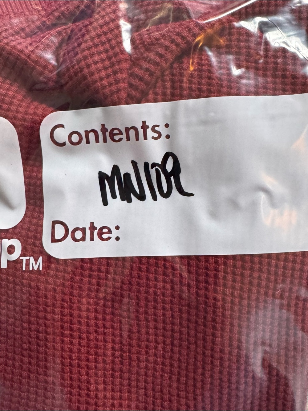 Timberland Long-Sleeve Waffle Thermal Shirt — Deep Red - Picture 4 of 4